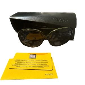 Fendi Sunglasses FS5203 Oversized Brown Green Authentic